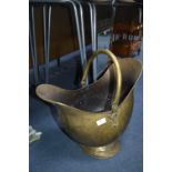 Brass Helmet Shaped Coal Scuttle