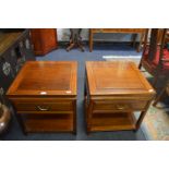 Pair of Oriental Rosewood Occasional Tables