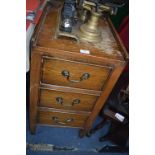 Three Drawer Oak Bedside Cabinet