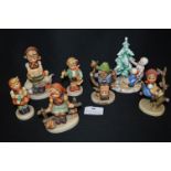 Seven Goebel Figures Including Christmas Tree