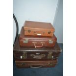 Four Vintage Suitcases