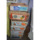 Eight Vintage Wooden Fruit Crates