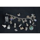 Silver Charm Bracelet and Assorted Charms, etc.