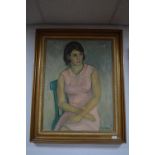 Gilt Framed Oil on Canvas by M Gyzel - Portrait of