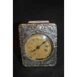 American Travel Clock in UK Silver Faced Case - Bi