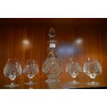 Edinburgh Crystal Decanter and Four Matching Brand