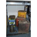 Vintage Shell and Duckhams Oil Cans