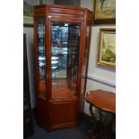 Oriental Rosewood Corner Display Unit with Glass S