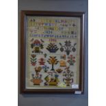 Framed Sampler by Clare Edwards Aged 12,1886