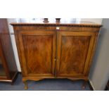 Victorian Flame Mahogany Cupboard on Cabriole Legs