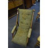 Edwardian Steamer Chair with Original Upholstery