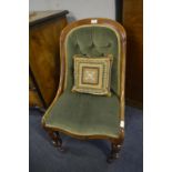 Victorian Mahogany Upholstered Nursing Chair with