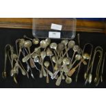 Quantity of Silver Plated Mustard Spoons, Sugar To