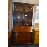 18th Century Mahogany Bureau Bookcase with Glazed