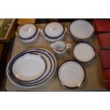 Alfred Meakin Blue & Gilt Part Dinner Service (26