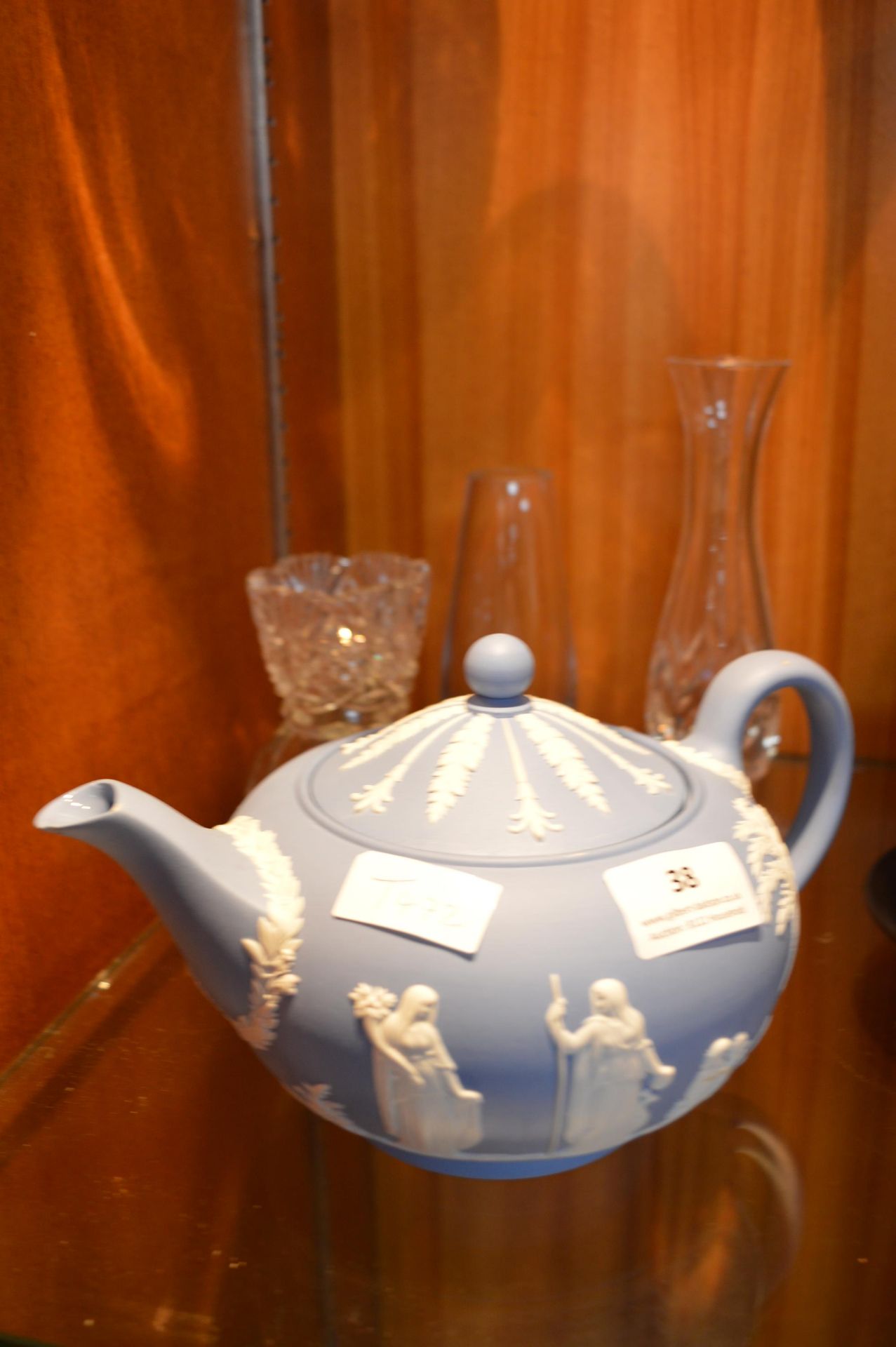 Wedgwood Blue & White Jasperware Teapot plus Three