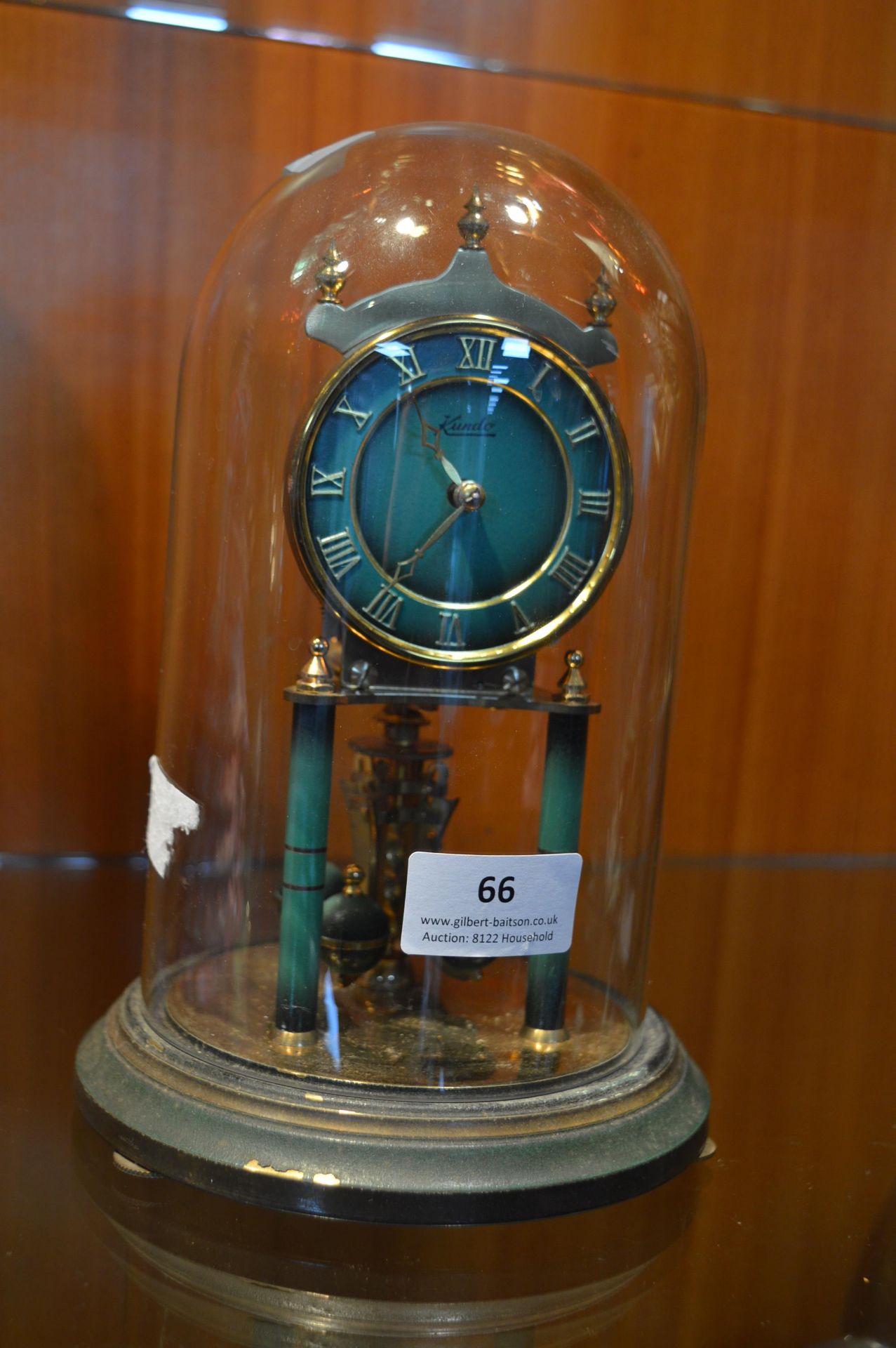 Kundo Skeleton Clock in Glass Dome