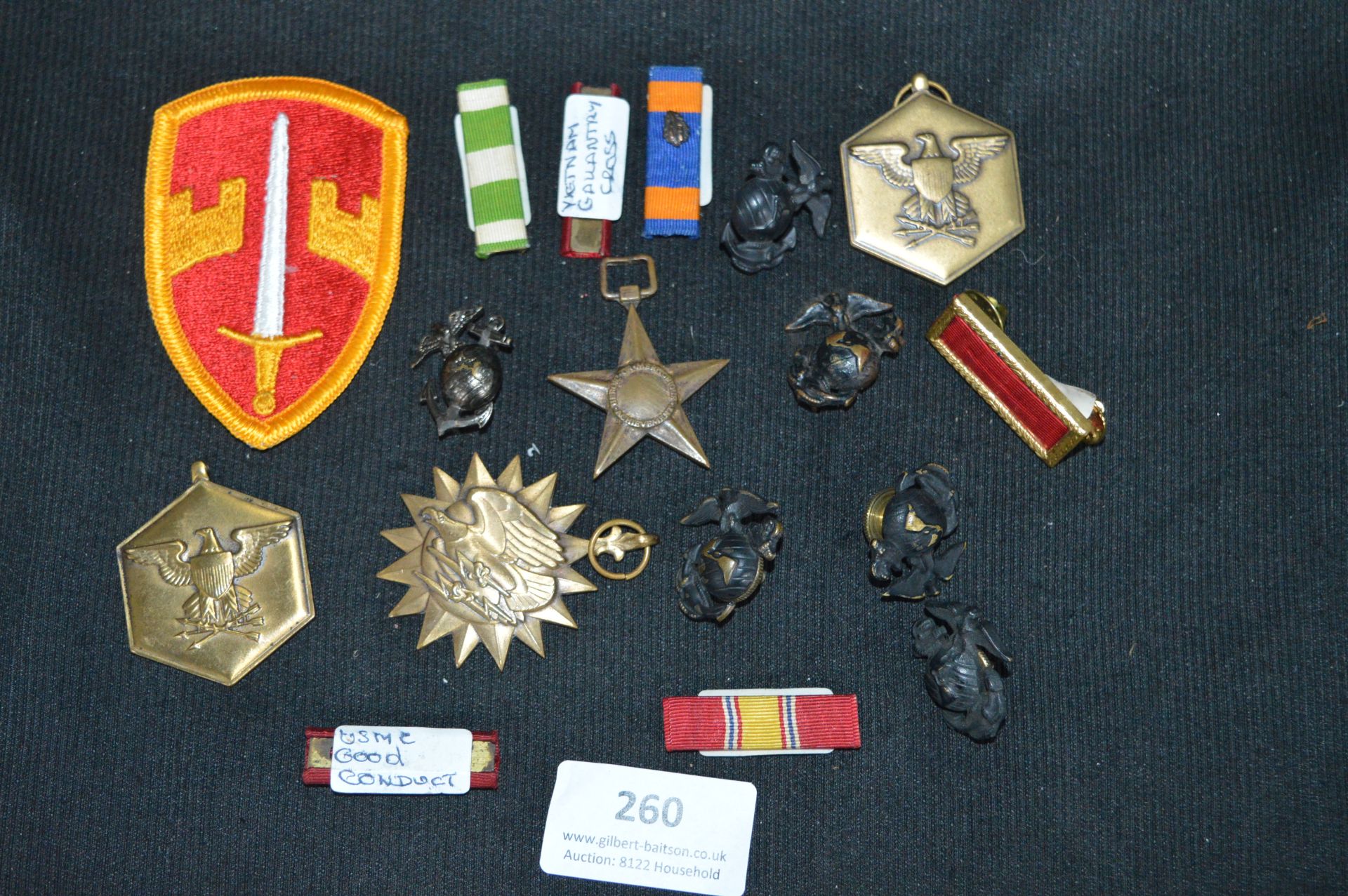 Vietnam Era USMC Badges and Medals Including a Bro