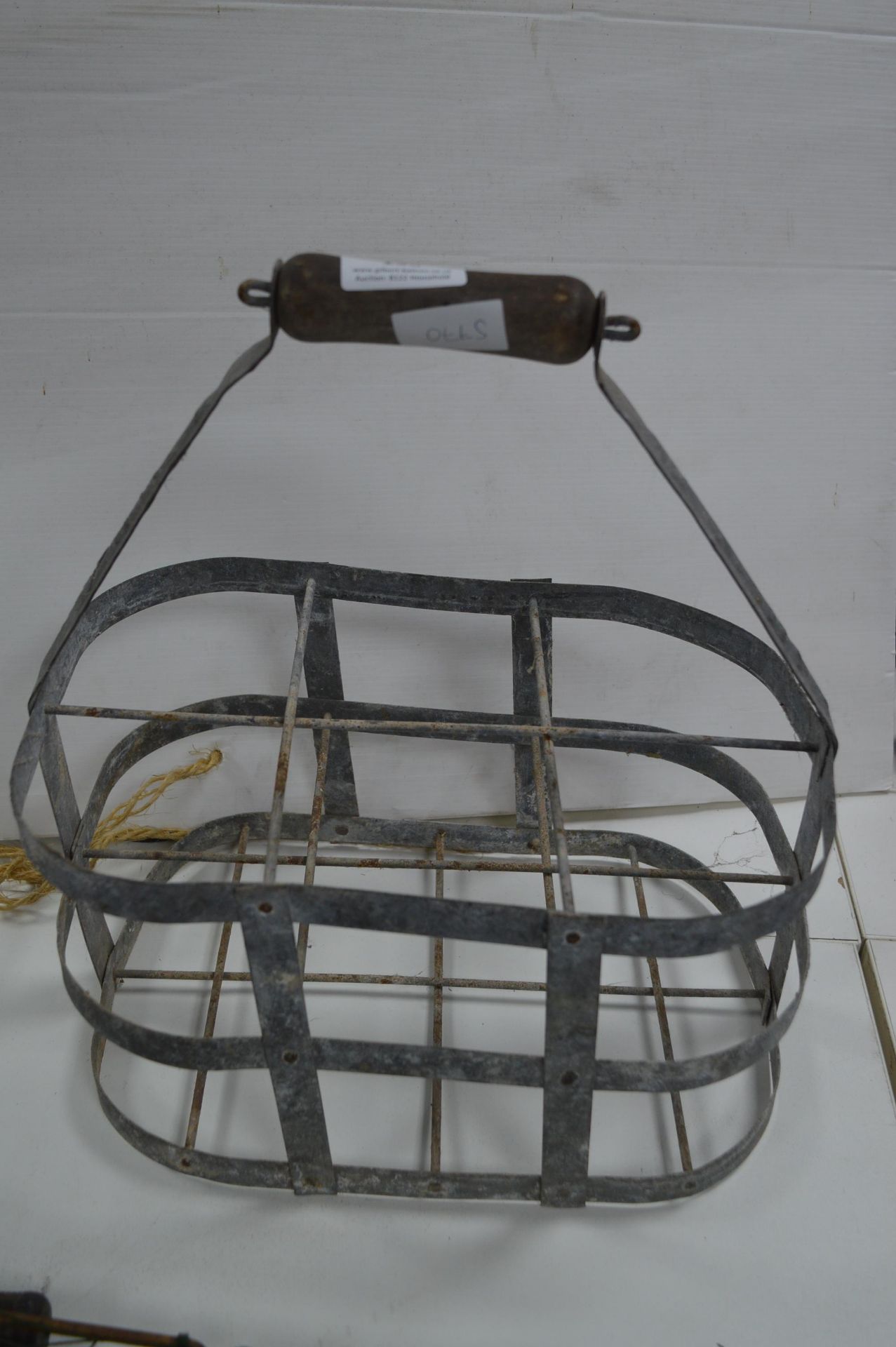 Vintage Galvanised Bottle Carrier