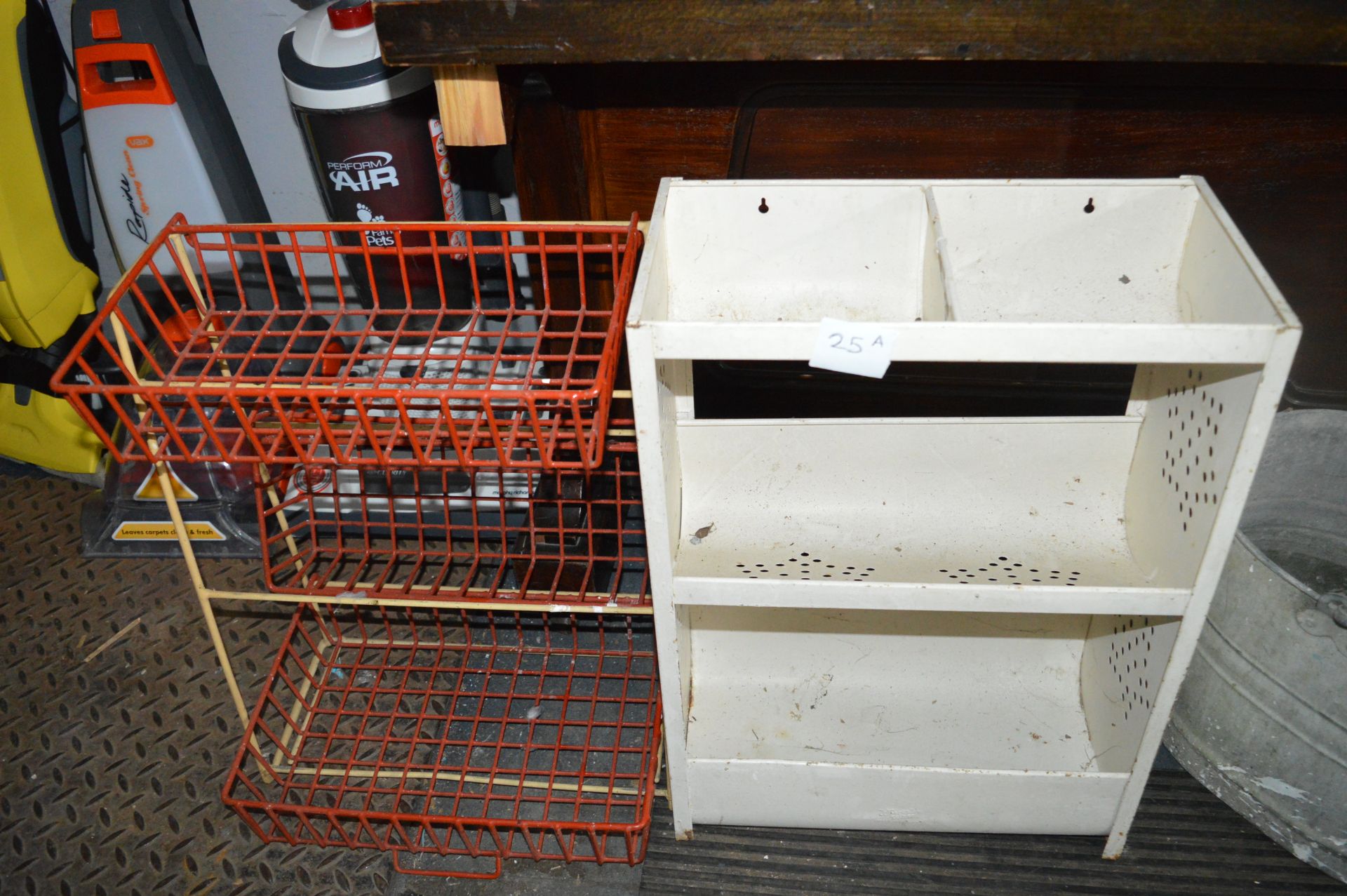 Two Vintage Metal Storage Racks