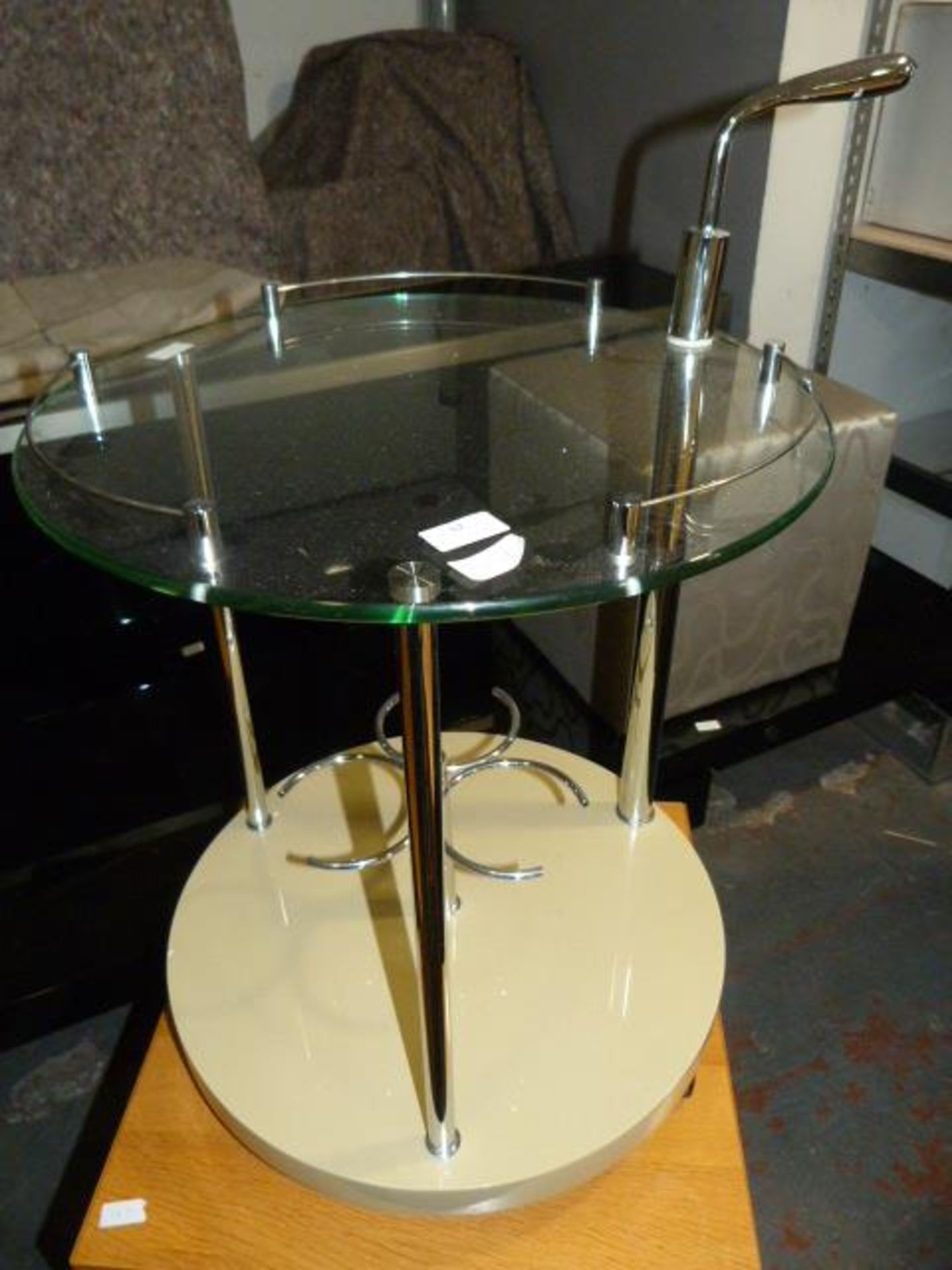 Glass & Chrome Drinks Trolley