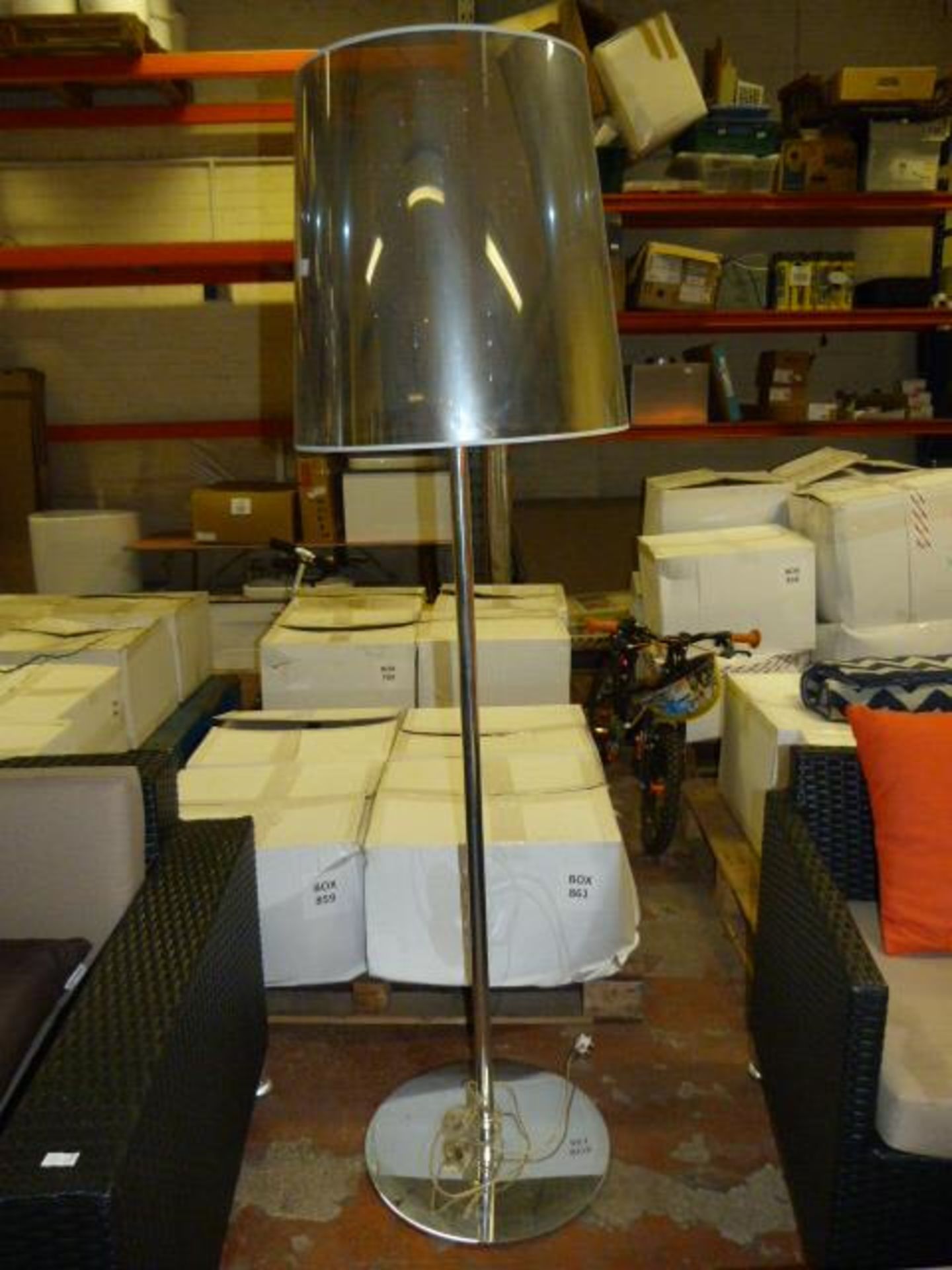 Viso Chrome Standard Lamp with Mirror Finish Shade