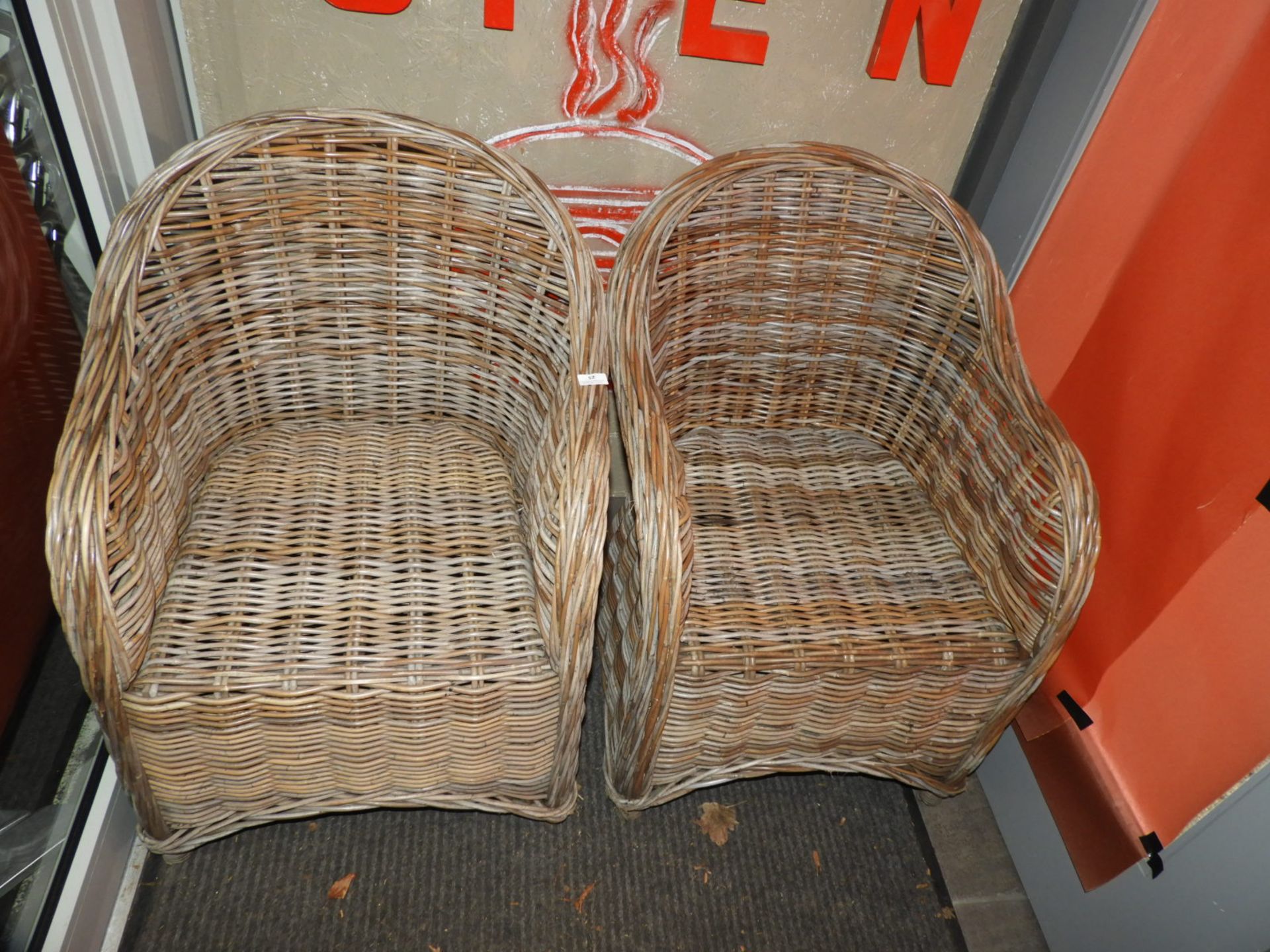 *Pair of Cane Tub Seats