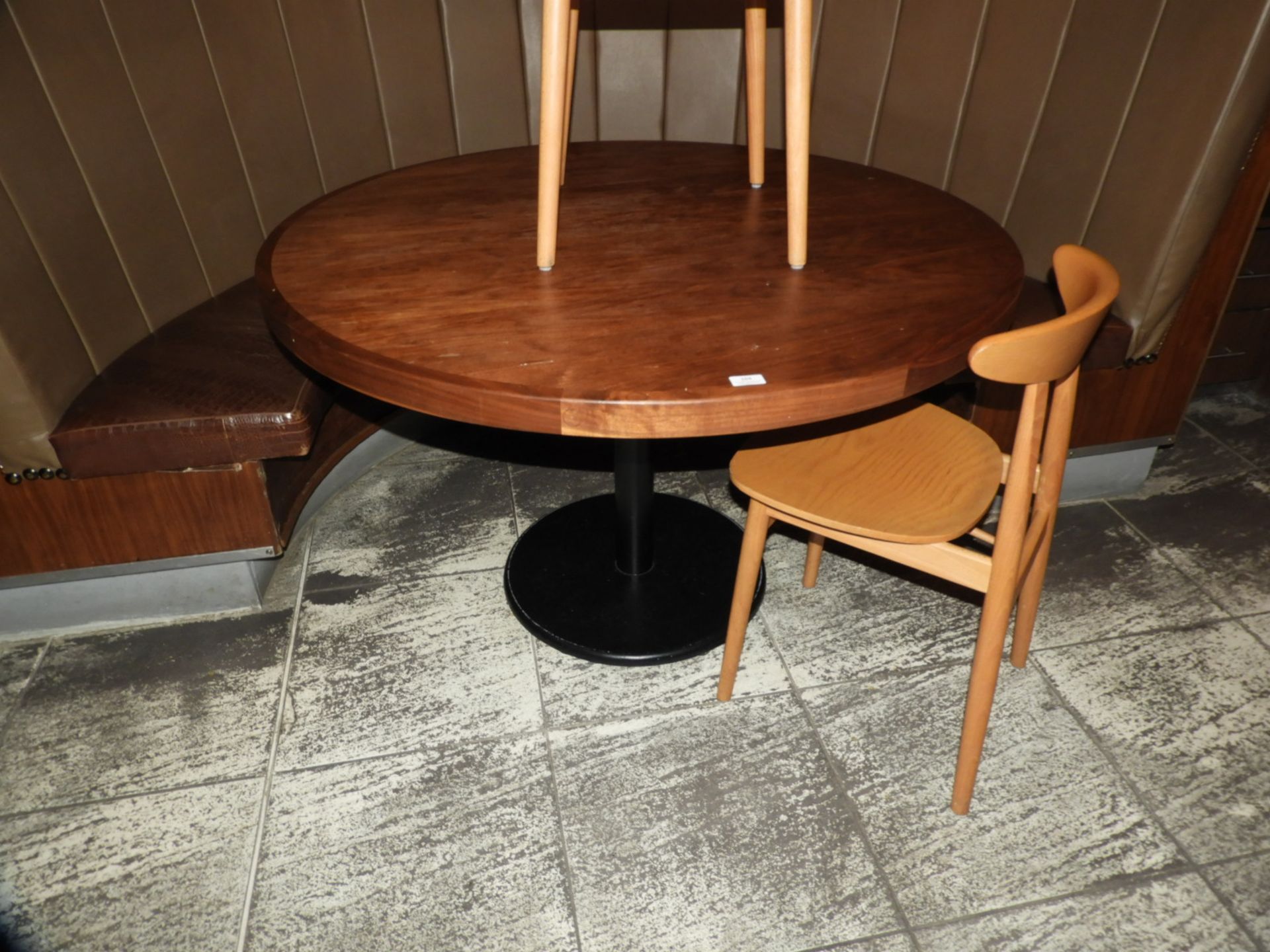 *Circular Teak Topped Occasional Table on Pedestal