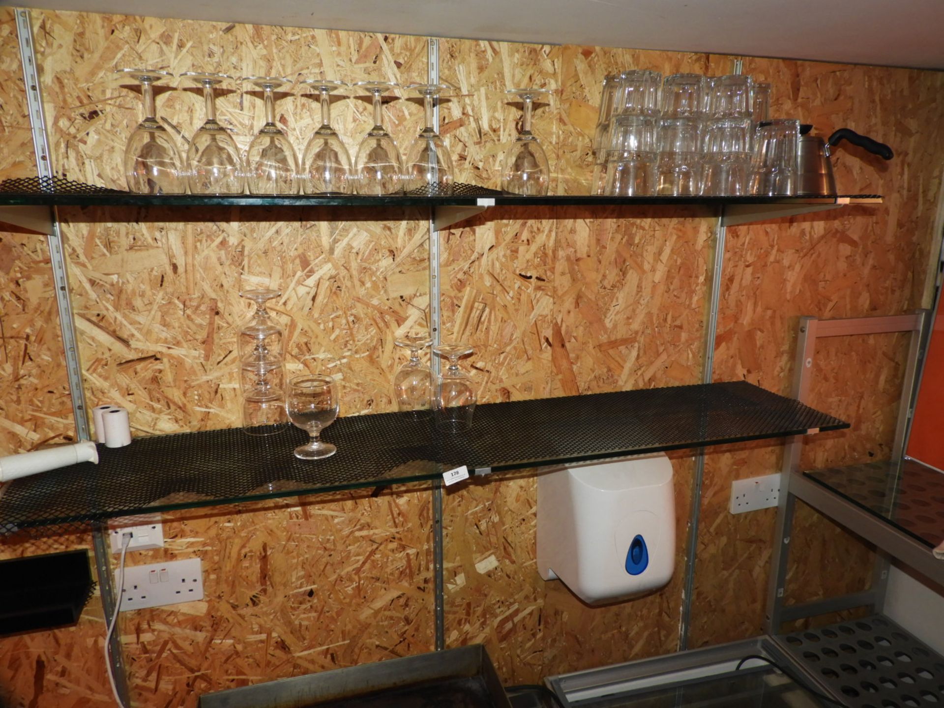 *Pair of Plate Glass Shelves with Wall Brackets