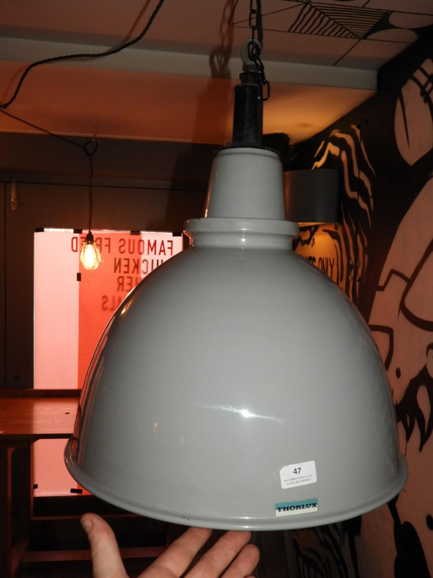 *Thorlux Large Grey Enamel Dome Lamp Shade