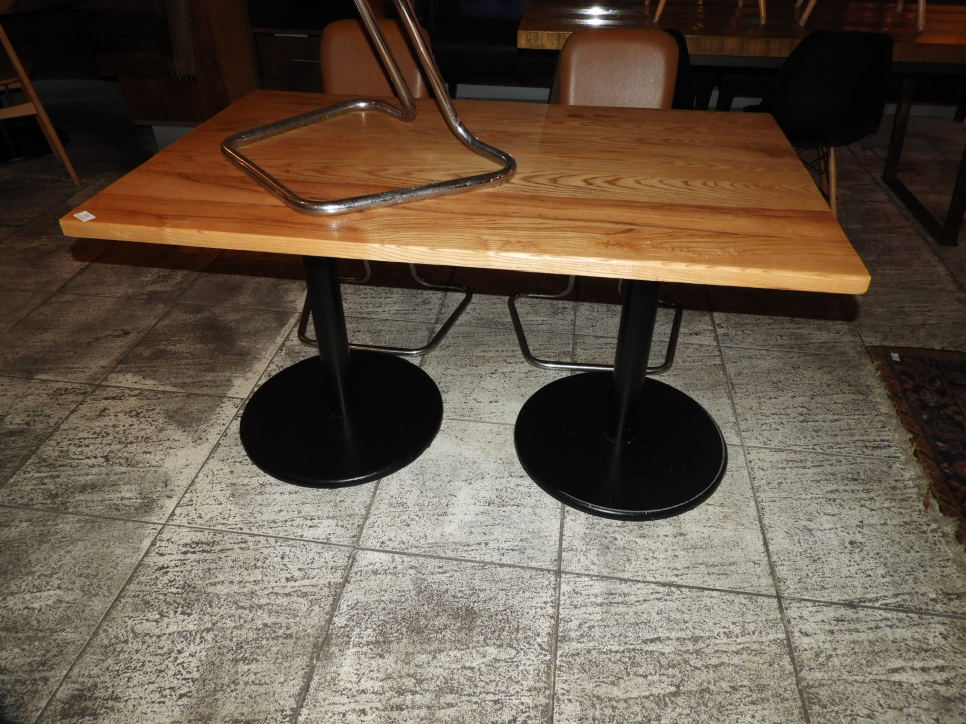 *Ash Topped Dining Table on Twin Pedestal Base 130