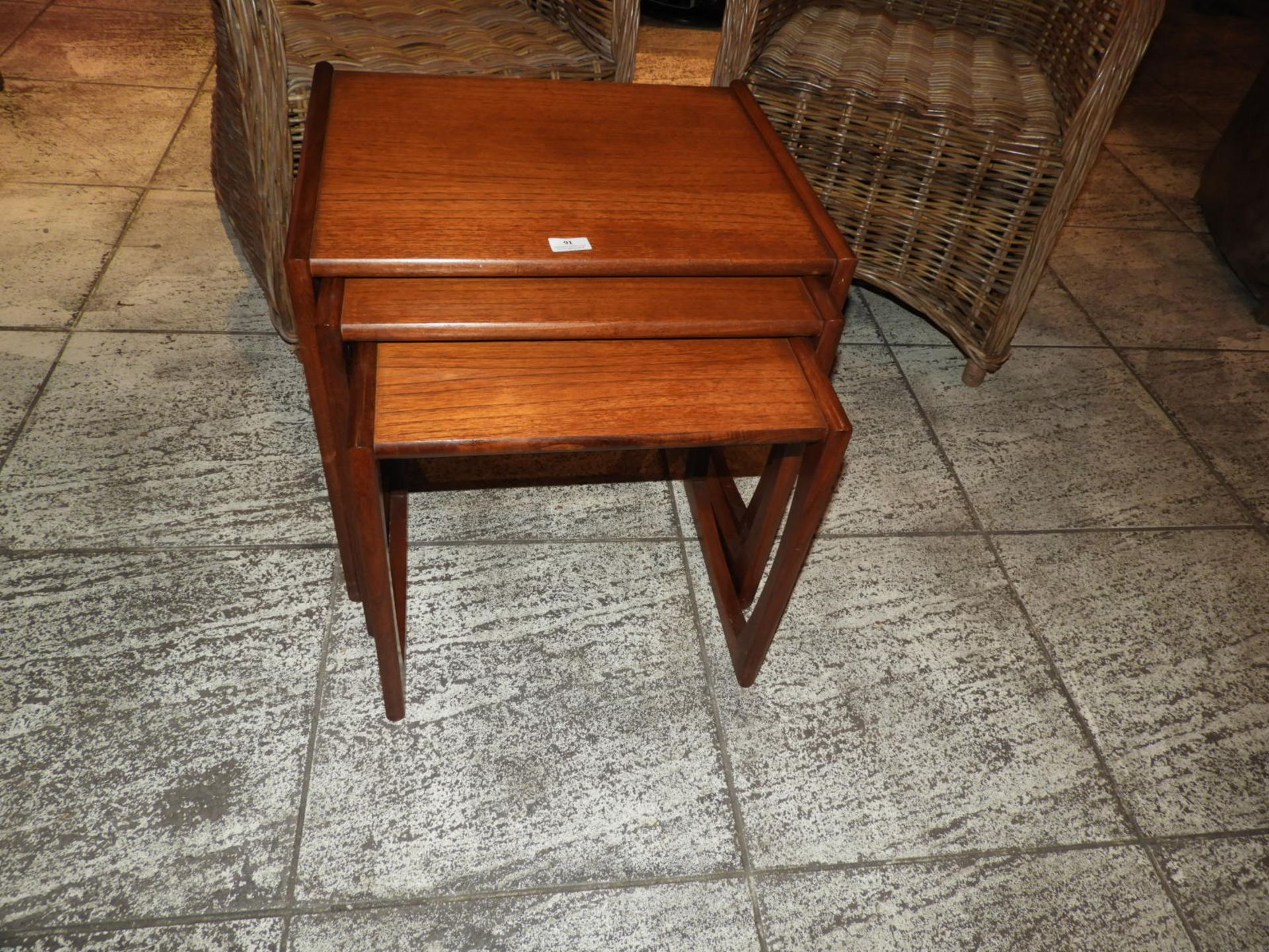 *Set of Three Teak G-Plan Style Nest of Tables