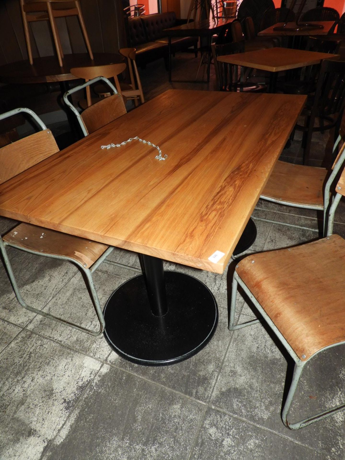 *Ash Topped Dining Table on Twin Pedestal Base 140