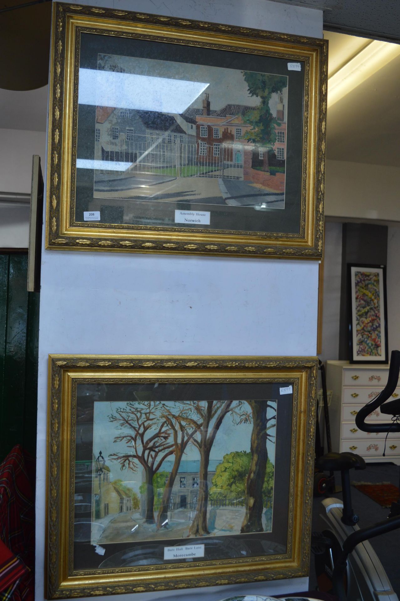 Two Pastel Sketch in Period Style Gilt Frames