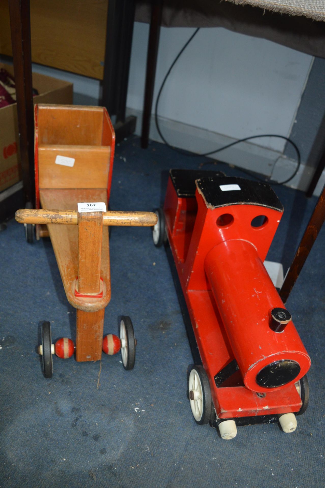 Two Wooden Toys Including Ride On Train