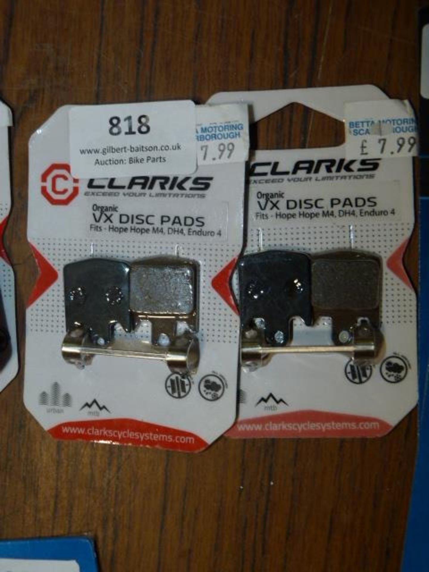 *Two VX Disc Pads