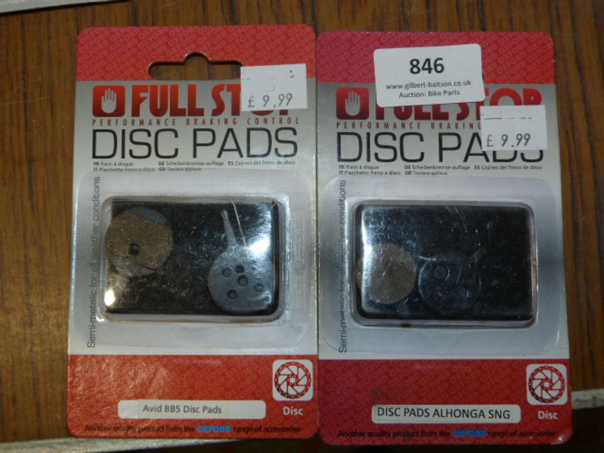 *Two Full Stop Disc Pads