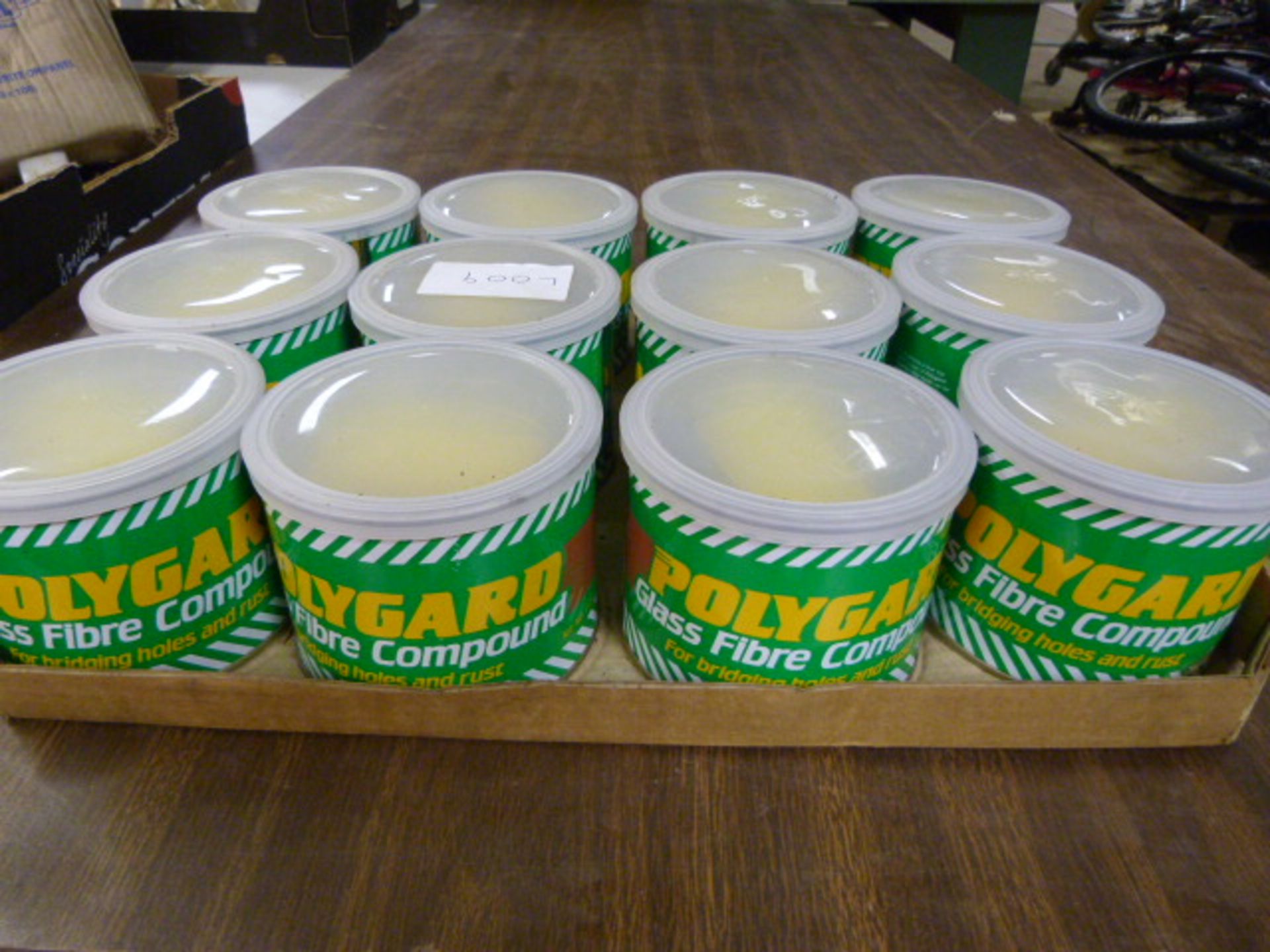 Twelve Tubs of Polygard Glass Fibre Compound Kit N