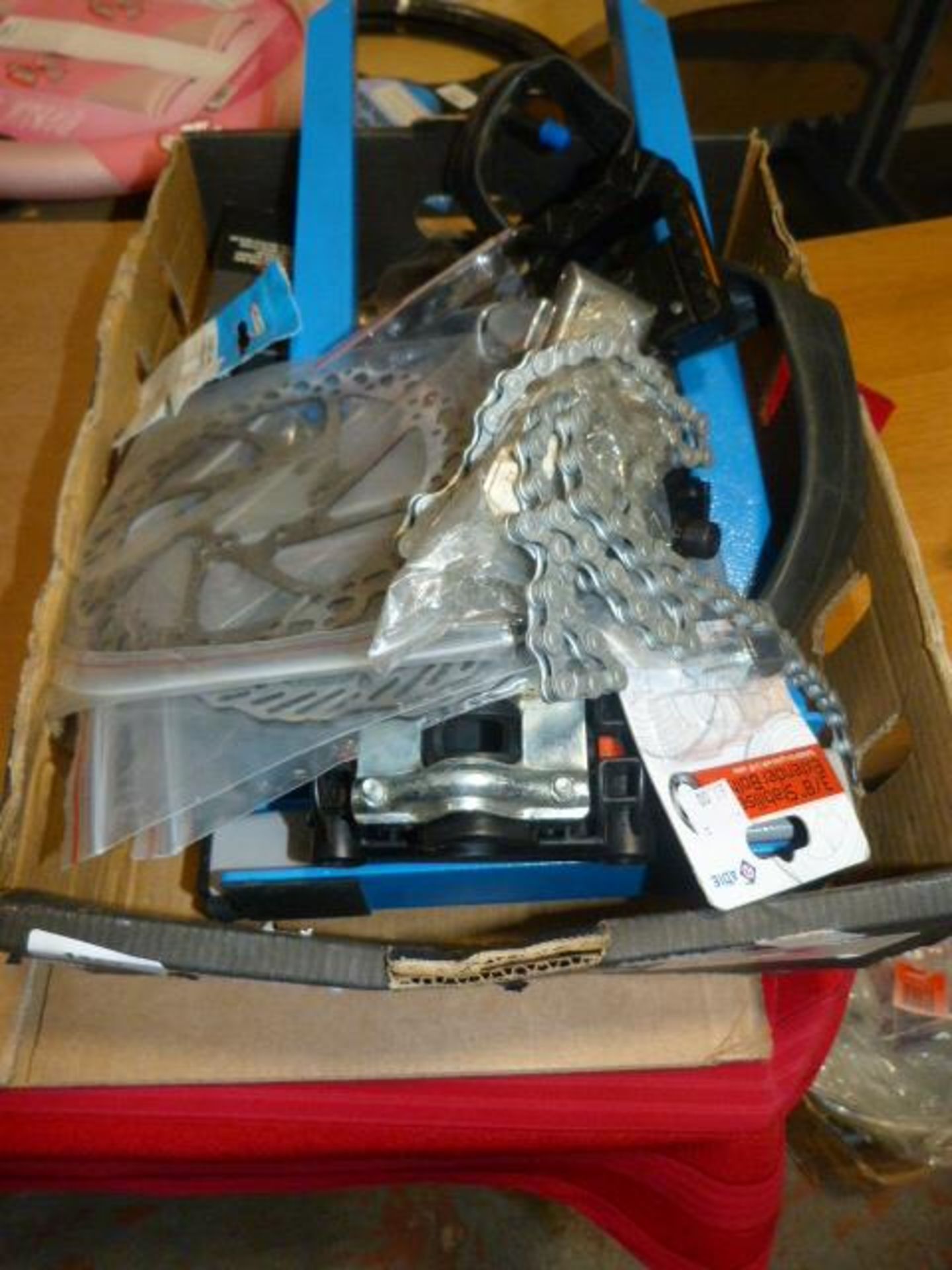 *Box of Assorted Bike Parts; Chains, Pedals, etc.