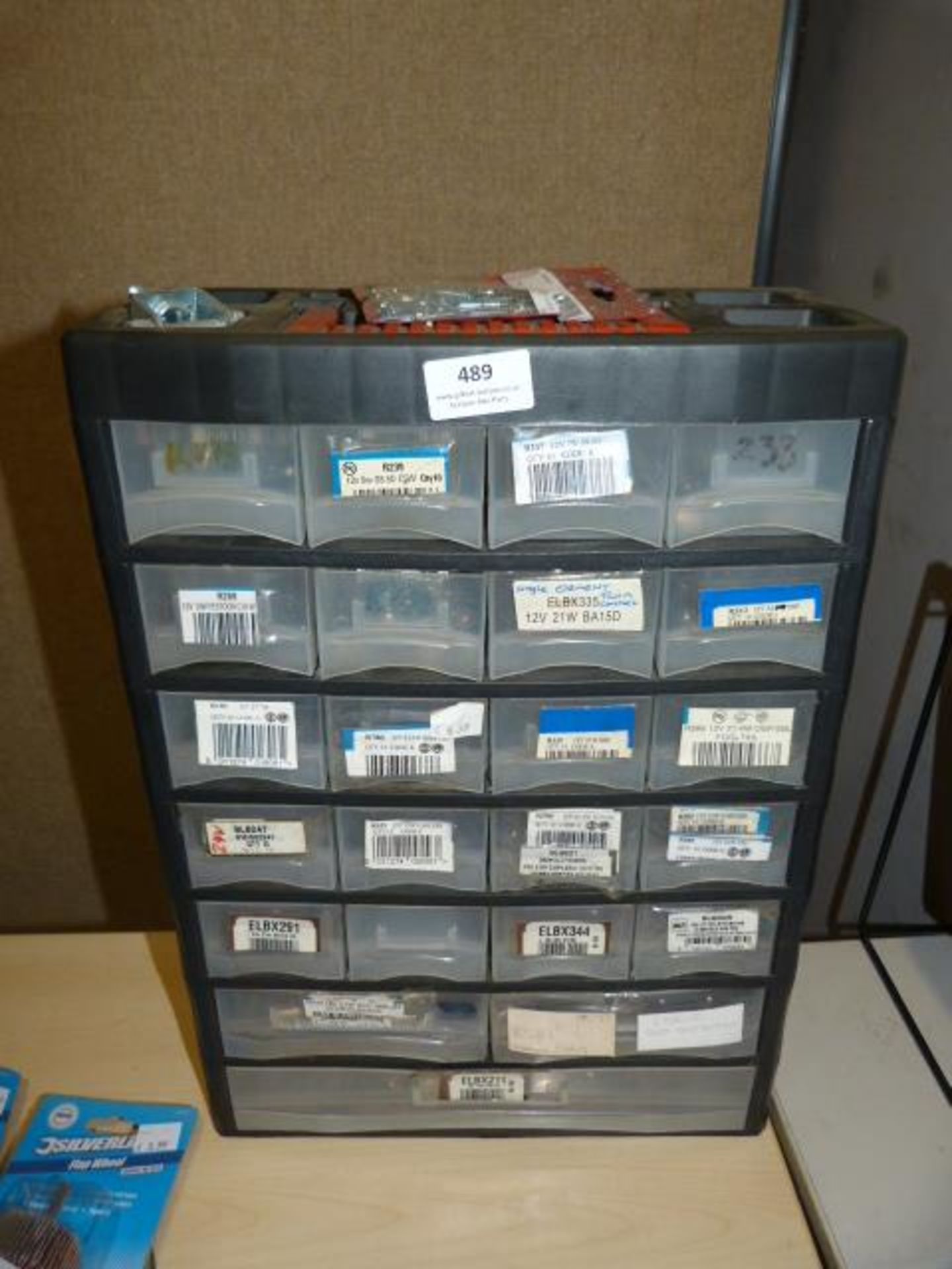*Plastic Storage Drawers with Assorted Bulbs