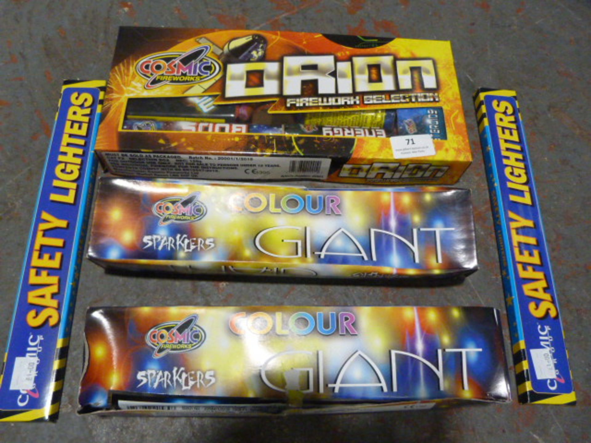 *Safety Lighters, Sparklers and Orion Firework Sel