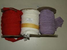 *Three Rolls of Lace Edging (Mixed Colours)