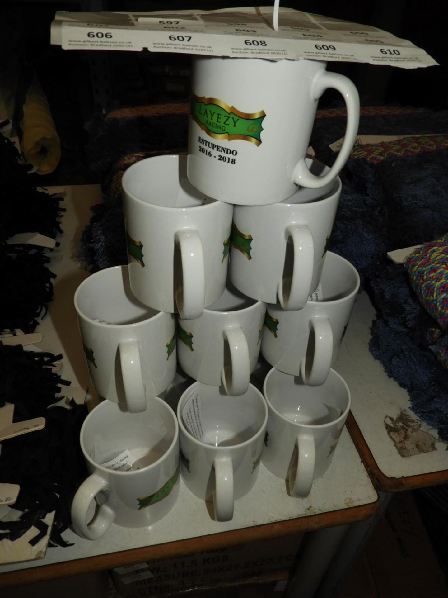 *12 White Ceramic Printed Cups