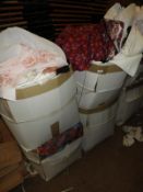 *Four Boxes of Assorted Fabric Remnants, Pillow Ca