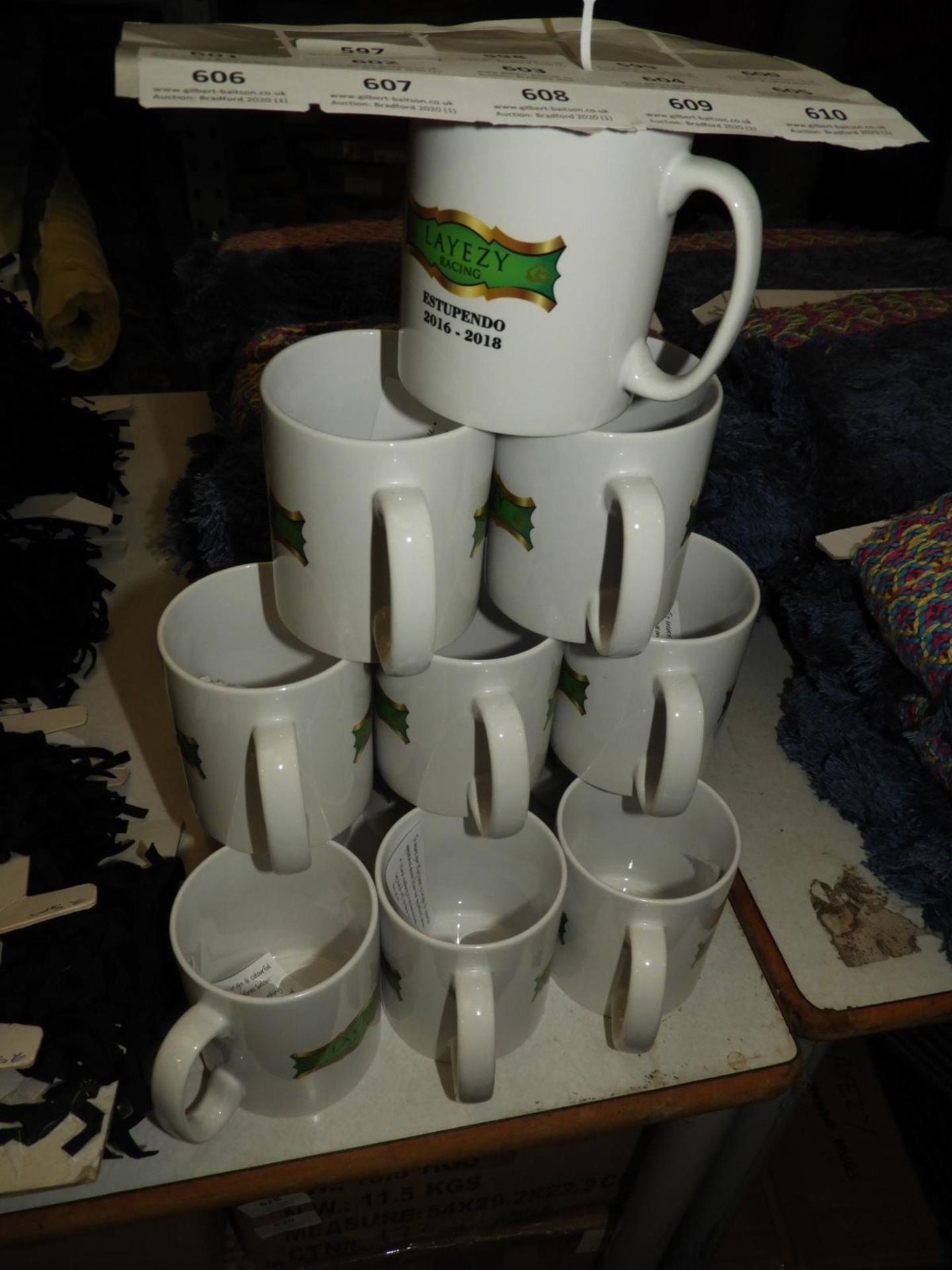 *12 White Ceramic Printed Cups