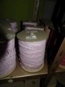 *Three Rolls of Pink Lace Edging