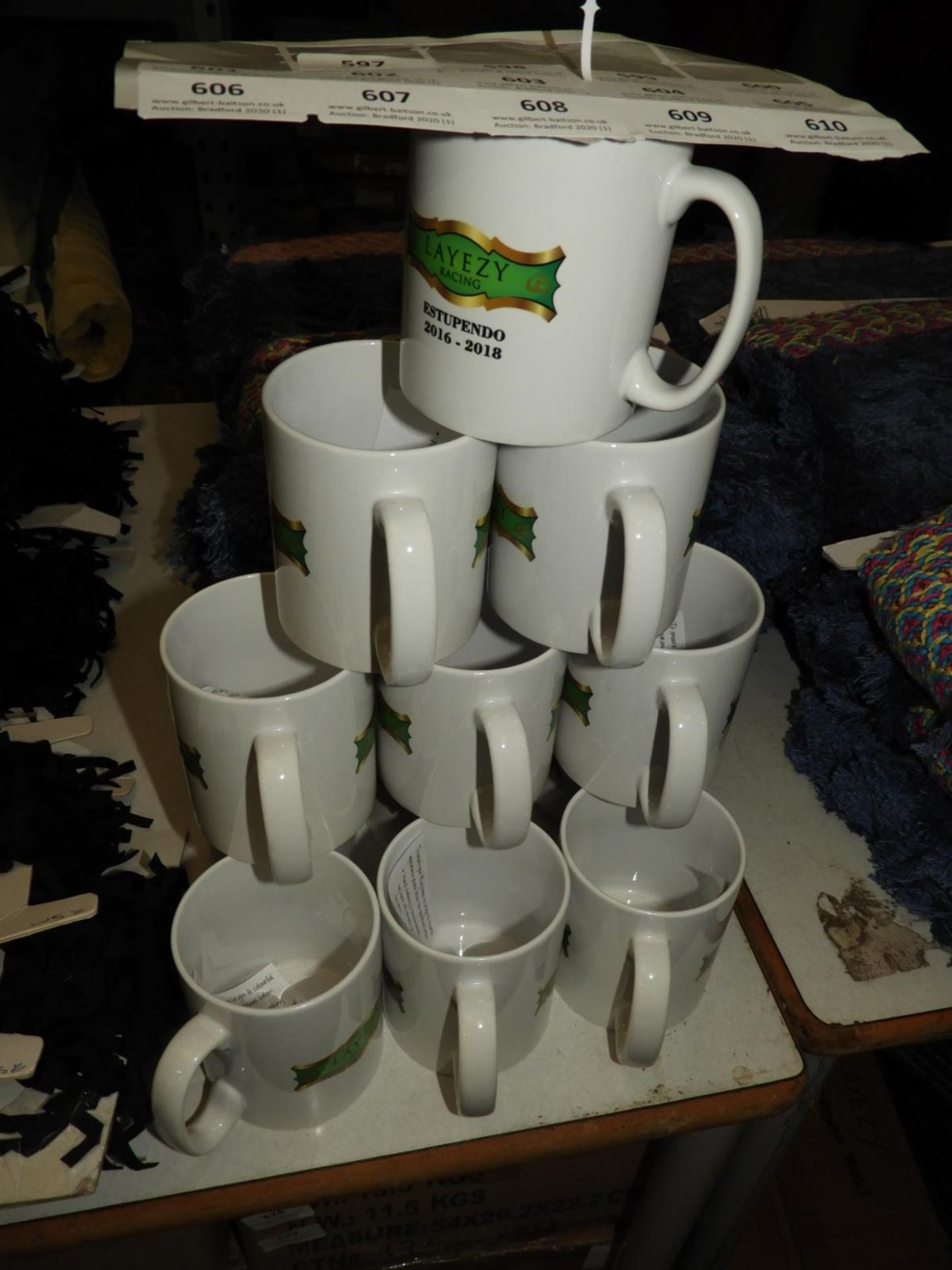 *12 White Ceramic Printed Cups