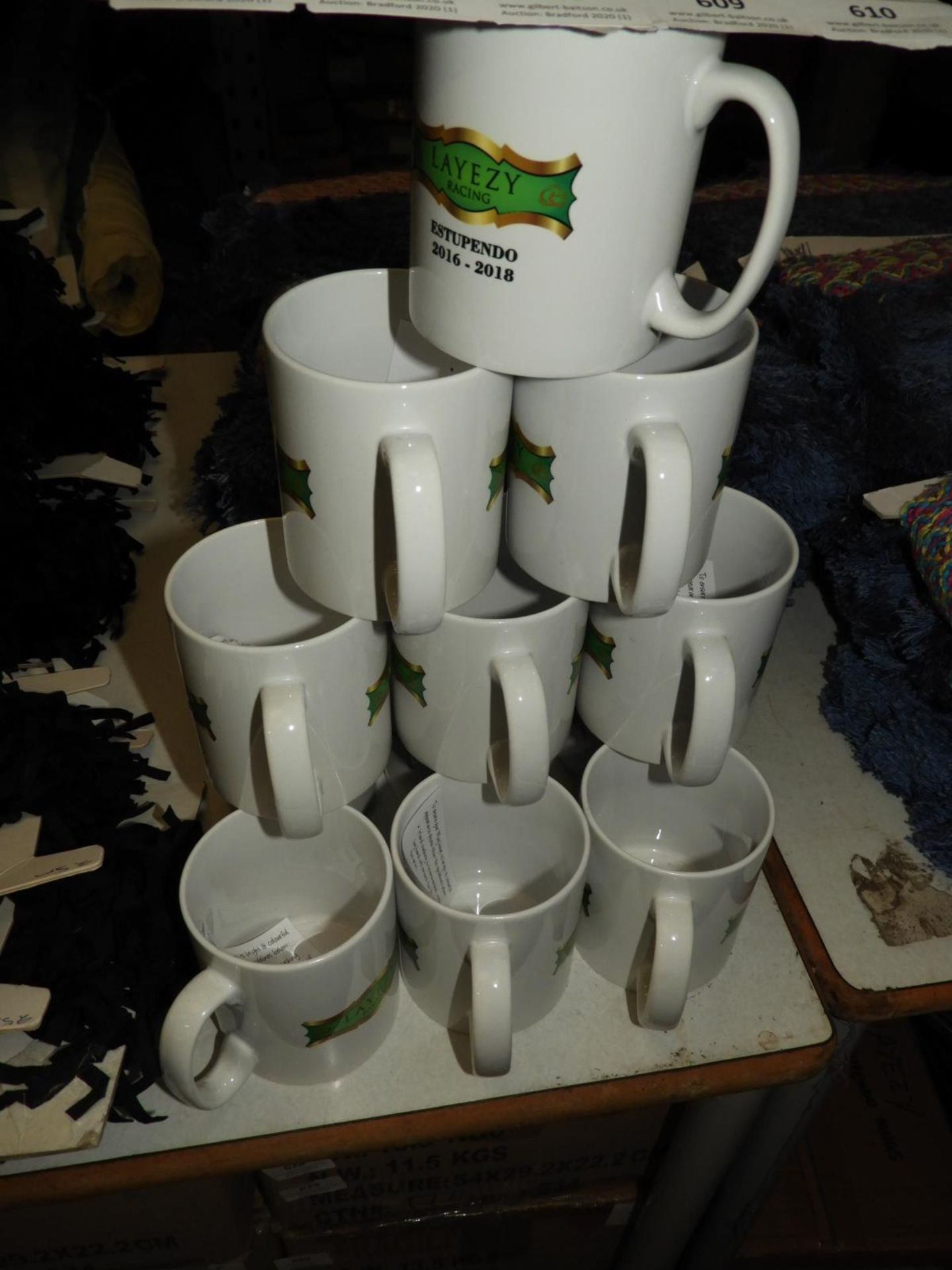 *12 White Ceramic Printed Cups