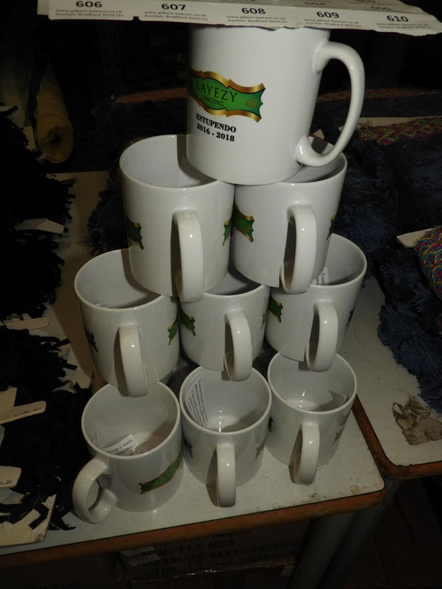 *12 White Ceramic Printed Cups