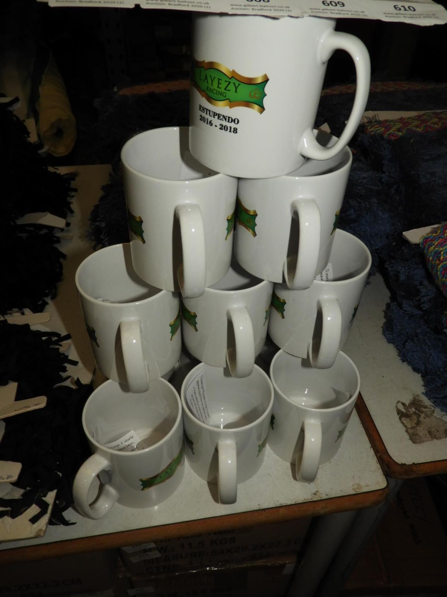 *12 White Ceramic Printed Cups